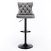 Four Height Adjustable Swivel Bar Stool Velvet Nail head Barstool with Footrest -Home Living Store - -  