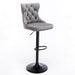 Four Height Adjustable Swivel Bar Stool Velvet Nail head Barstool with Footrest -Home Living Store - -  