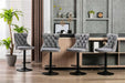 Four Height Adjustable Swivel Bar Stool Velvet Nail head Barstool with Footrest -Home Living Store - -  
