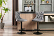 Four Height Adjustable Swivel Bar Stool Velvet Nail head Barstool with Footrest -Home Living Store - -  