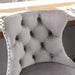 Four Height Adjustable Swivel Bar Stool Velvet Studs Barstool with Footrest and Golden Base- Grey -Home Living Store - -  