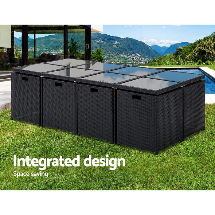 Gardeon 13 Piece Wicker Outdoor Dining Table Set -Home Living Store - -  