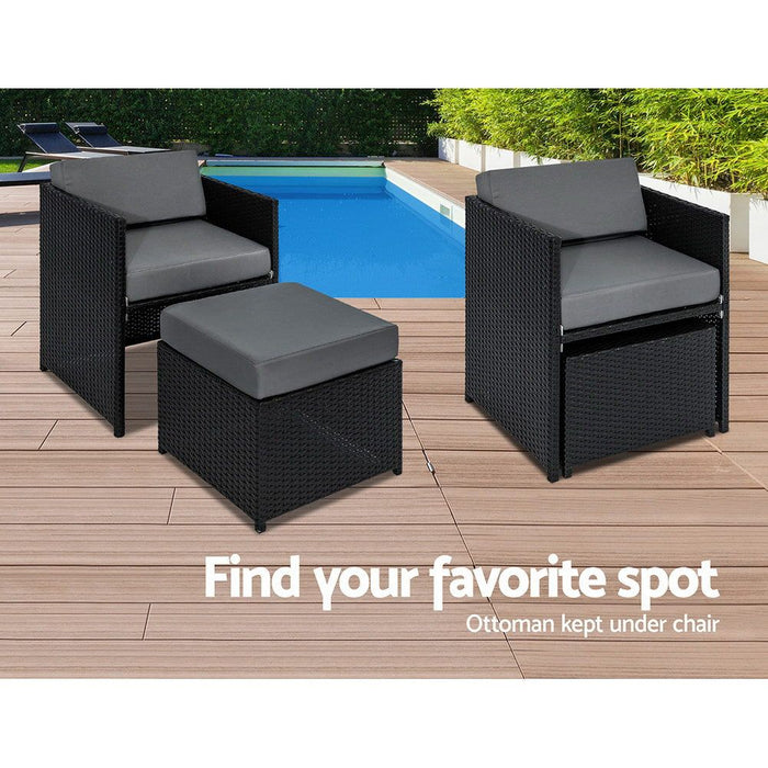 Gardeon 13 Piece Wicker Outdoor Dining Table Set -Home Living Store - -  