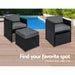 Gardeon 13 Piece Wicker Outdoor Dining Table Set -Home Living Store - -  
