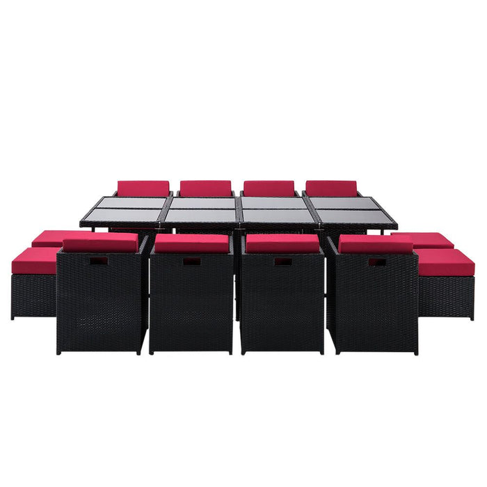 Gardeon 13 Piece Wicker Outdoor Dining Table Set -Home Living Store - -  