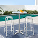Gardeon 3-Piece Outdoor Bar Set Bistro Table Stools Adjustable Square Cafe -Home Living Store - -  