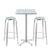 Gardeon 3-Piece Outdoor Bar Set Bistro Table Stools Adjustable Square Cafe -Home Living Store - -  