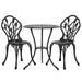 Gardeon 3PC Outdoor Setting Cast Aluminium Bistro Table Chair Patio Black -Home Living Store - -  