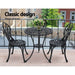 Gardeon 3PC Outdoor Setting Cast Aluminium Bistro Table Chair Patio Black -Home Living Store - -  