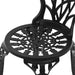 Gardeon 3PC Outdoor Setting Cast Aluminium Bistro Table Chair Patio Black -Home Living Store - -  