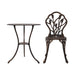 Gardeon 3PC Outdoor Setting Cast Aluminium Bistro Table Chair Patio Bronze -Home Living Store - -  
