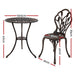 Gardeon 3PC Outdoor Setting Cast Aluminium Bistro Table Chair Patio Bronze -Home Living Store - -  