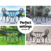 Gardeon 3PC Outdoor Setting Cast Aluminium Bistro Table Chair Patio Bronze -Home Living Store - -  