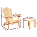 Gardeon 3 Piece Wooden Outdoor Beach Chair and Table Set -Home Living Store - -  
