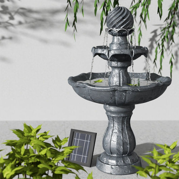 Gardeon 3 Tier Solar Powered Water Fountain - Black -Home Living Store - -  