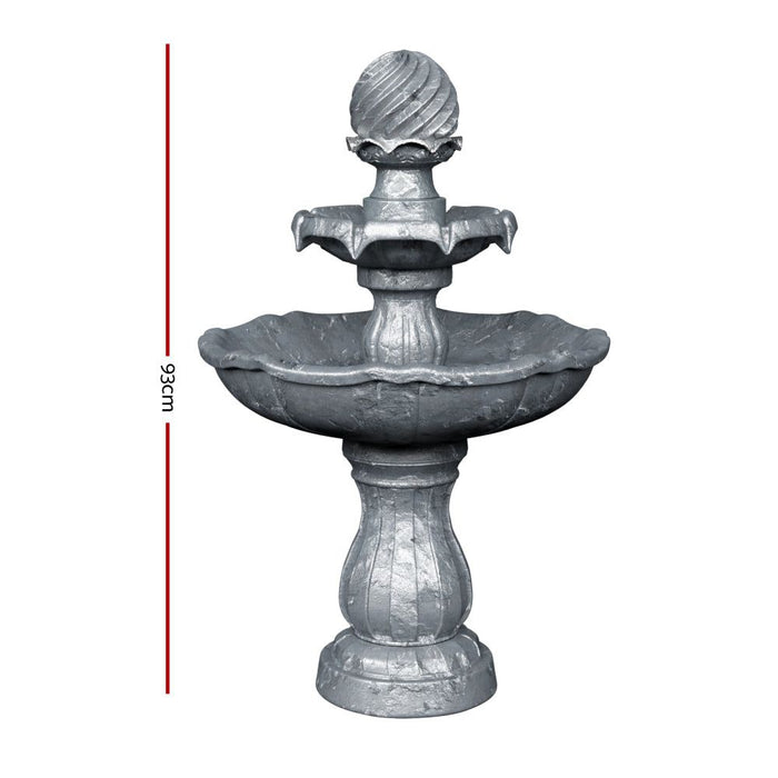 Gardeon 3 Tier Solar Powered Water Fountain - Black -Home Living Store - -  
