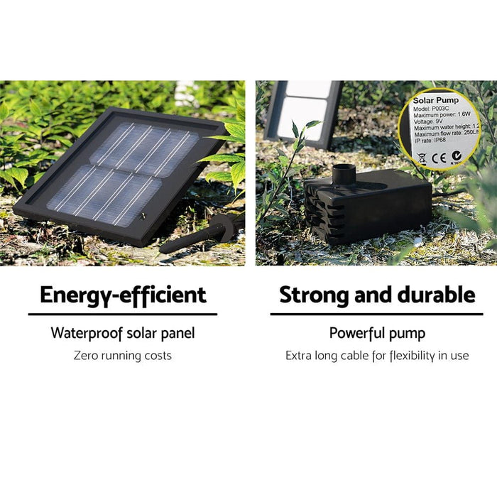 Gardeon 3 Tier Solar Powered Water Fountain - Ivory -Home Living Store - -  