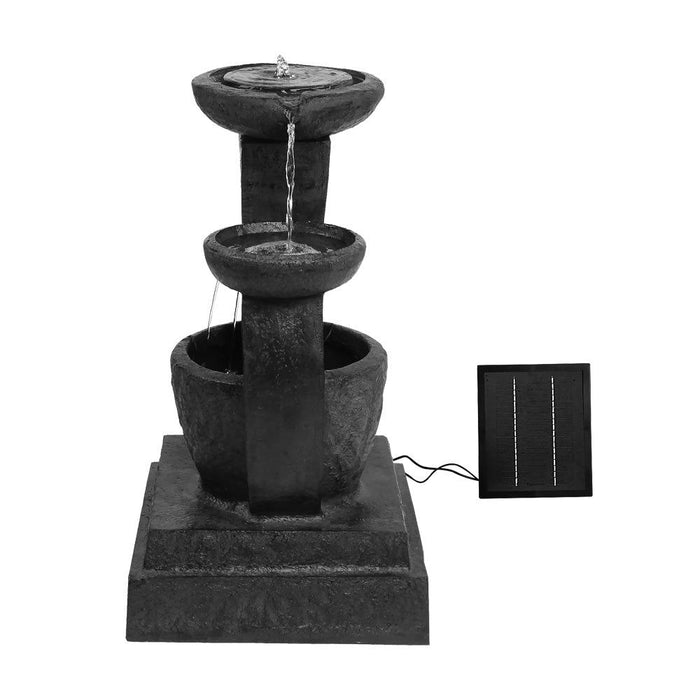 Gardeon 3 Tier Solar Powered Water Fountain with Light - Blue -Home Living Store - -  