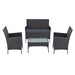 Gardeon 4-piece Outdoor Lounge Setting Wicker Patio Furniture Dining Set Grey -Home Living Store - -  