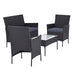Gardeon 4-piece Outdoor Lounge Setting Wicker Patio Furniture Dining Set Grey -Home Living Store - -  