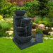 Gardeon 4 Tier Solar Powered Water Fountain with Light - Blue -Home Living Store - -  
