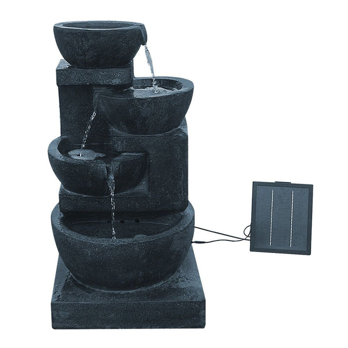 Gardeon 4 Tier Solar Powered Water Fountain with Light - Blue -Home Living Store - -  