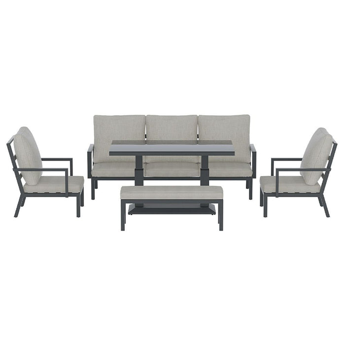 Gardeon 5PCS Outdoor Furniture Setting Table Chair Set Aluminium Sofa 7-Seater -Home Living Store - -  