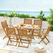 Gardeon 7PCS Outdoor Dining Set Garden Chairs Table Patio Foldable 6 Seater Wood -Home Living Store - -  