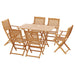 Gardeon 7PCS Outdoor Dining Set Garden Chairs Table Patio Foldable 6 Seater Wood -Home Living Store - -  