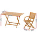 Gardeon 7PCS Outdoor Dining Set Garden Chairs Table Patio Foldable 6 Seater Wood -Home Living Store - -  