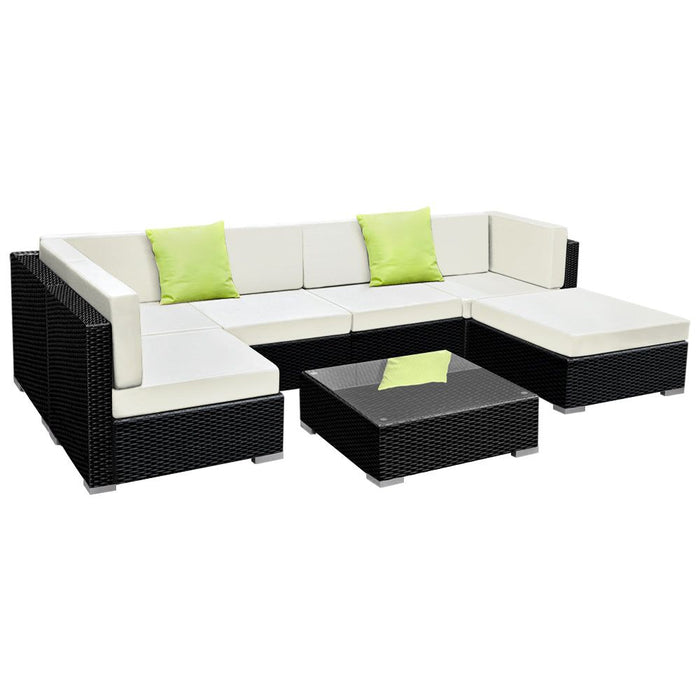 Gardeon 7PC Sofa Set with Storage Cover Outdoor Furniture Wicker -Home Living Store - -  