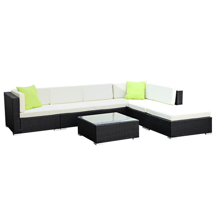 Gardeon 7PC Sofa Set with Storage Cover Outdoor Furniture Wicker -Home Living Store - -  