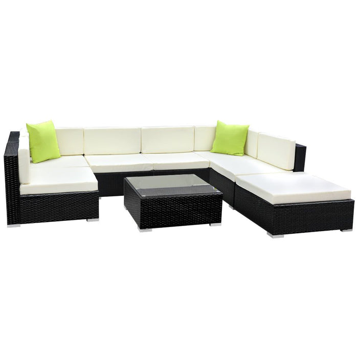 Gardeon 8PC Sofa Set with Storage Cover Outdoor Furniture Wicker -Home Living Store - -  