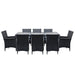 Gardeon 9 Piece Outdoor Dining Set - Black -Home Living Store - -  