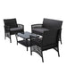 Gardeon Four Piece Outdoor Furniture Lounge Setting Wicker Dining Set Black -Home Living Store - -  