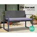 Gardeon Four Piece Outdoor Furniture Patio Table Chair Black -Home Living Store - -  