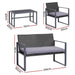 Gardeon Four Piece Outdoor Furniture Patio Table Chair Black -Home Living Store - -  