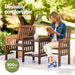 Gardeon Garden Bench Chair Table Loveseat Wooden Outdoor Furniture Patio Park Brown -Home Living Store - -  