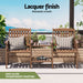 Gardeon Garden Bench Chair Table Loveseat Wooden Outdoor Furniture Patio Park Brown -Home Living Store - -  