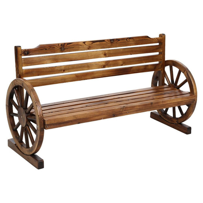 Gardeon Garden Bench Wooden Wagon Chair Three Seat Outdoor Furniture Backyard Lounge -Home Living Store - -  
