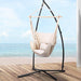 Gardeon Hammock Chair Outdoor Camping Hanging with Steel Stand Cream -Home Living Store - -  