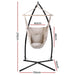 Gardeon Hammock Chair Outdoor Camping Hanging with Steel Stand Cream -Home Living Store - -  