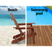 Gardeon Outdoor Folding Beach Camping Chairs Table Set Wooden Adirondack Lounge -Home Living Store - -  