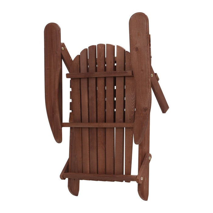 Gardeon Outdoor Folding Beach Camping Chairs Table Set Wooden Adirondack Lounge -Home Living Store - -  