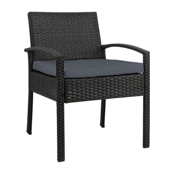 Gardeon Outdoor Furniture Bistro Wicker Chair Black -Home Living Store - -  