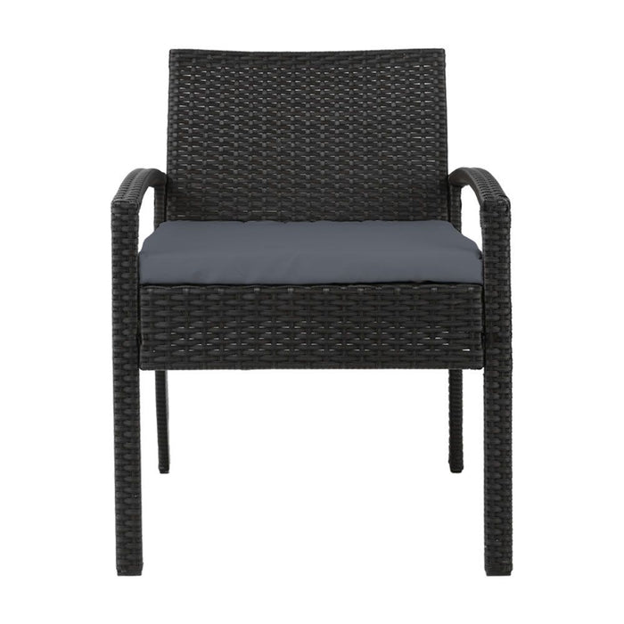 Gardeon Outdoor Furniture Bistro Wicker Chair Black -Home Living Store - -  