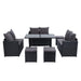 Gardeon Outdoor Furniture Dining Setting Sofa Set Lounge Wicker Nine Seater Black -Home Living Store - -  