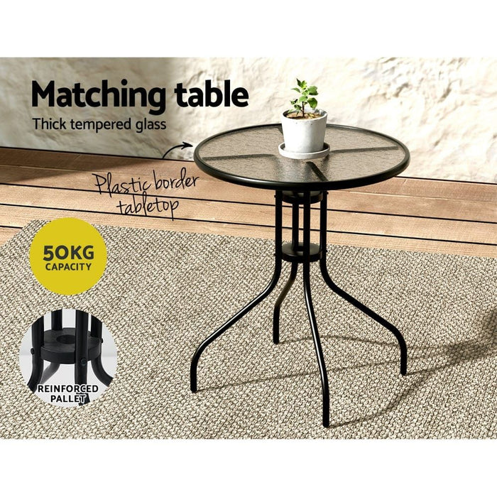 Gardeon Outdoor Furniture Five Piece Table and chairs Stackable Bistro Set Patio Coffee -Home Living Store - -  
