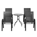 Gardeon Outdoor Furniture Five Piece Table and chairs Stackable Bistro Set Patio Coffee -Home Living Store - -  