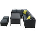 Gardeon Outdoor Furniture Patio Set Dining Sofa Table Chair Lounge Wicker Garden Black -Home Living Store - -  